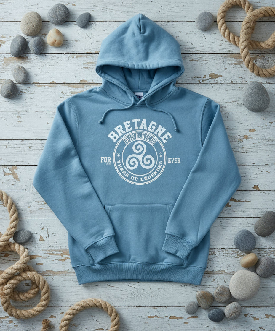 Sweat à capuche bleu