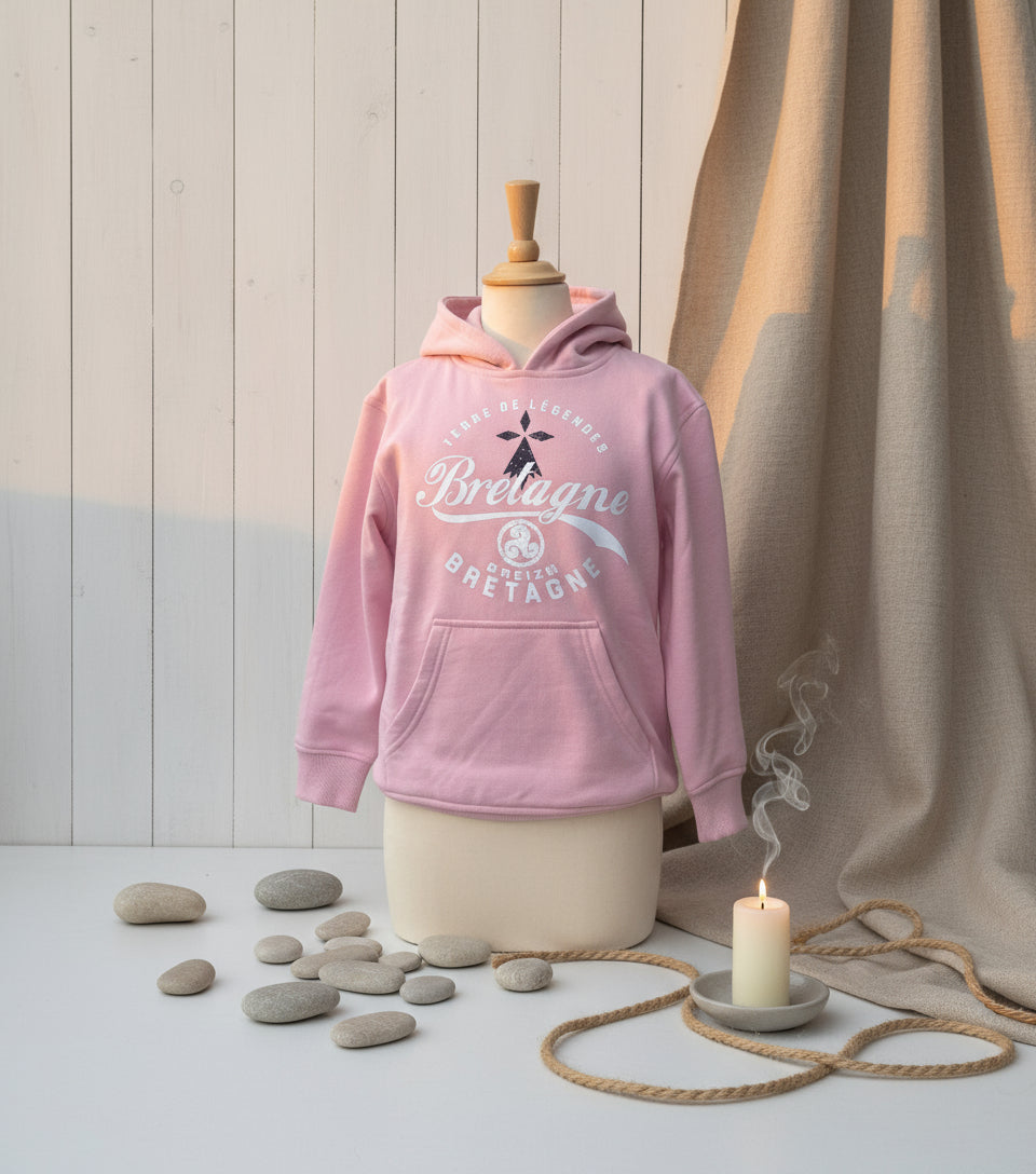 Sweat à capuche rose